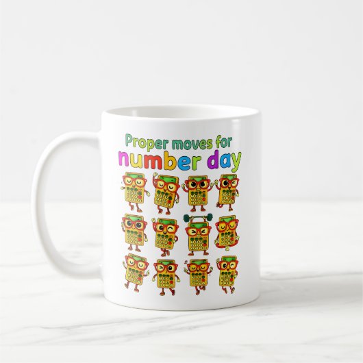 Number Day Proper Moves Funny Maths Mug コーヒーマグカップ (左)