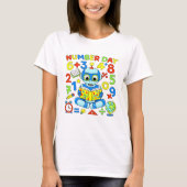Number Day Robot Maths T Shirt for Kids Tシャツ (正面)