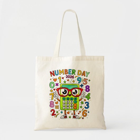 Number Day Tote Bag | Colourful Maths Numbers トートバッグ (正面)