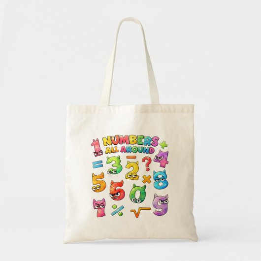 Number Day Tote Bag | Colourful Maths Numbers トートバッグ (正面)