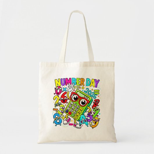Number Day Tote Bag | Colourful Maths Numbers トートバッグ (正面)