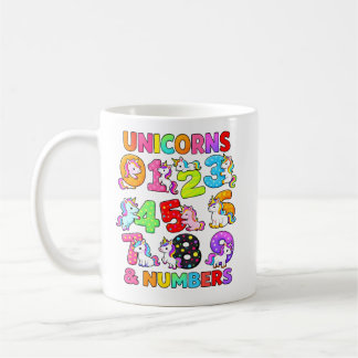 Number Day Unicorn Numbers Math Design for Kids コーヒーマグカップ