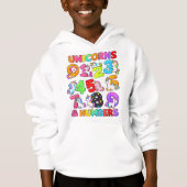 Number Day Unicorn Numbers Math Hoodie (正面)