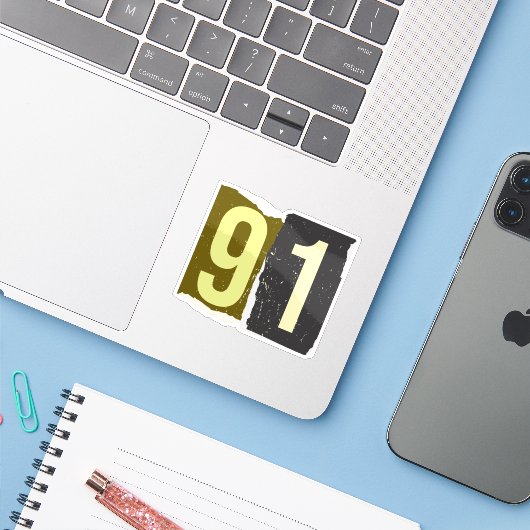 Number Magazine Ransom 91 シール (ノートパソコンとiPhone)