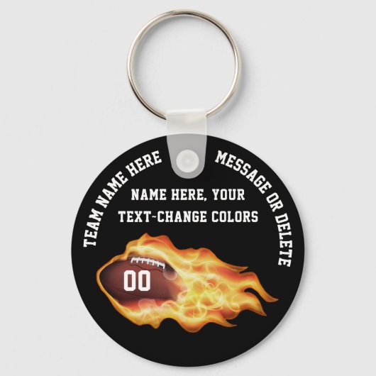 NUMBER、NAMEを持つTEAMのための安いサッカーギフト キーホルダー (正面)