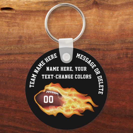 NUMBER、NAMEを持つTEAMのための安いサッカーギフト キーホルダー (正面)