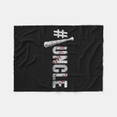 Number One Baseball Uncle Fathers Day Funny Baseba フリースブランケット (正面(横))