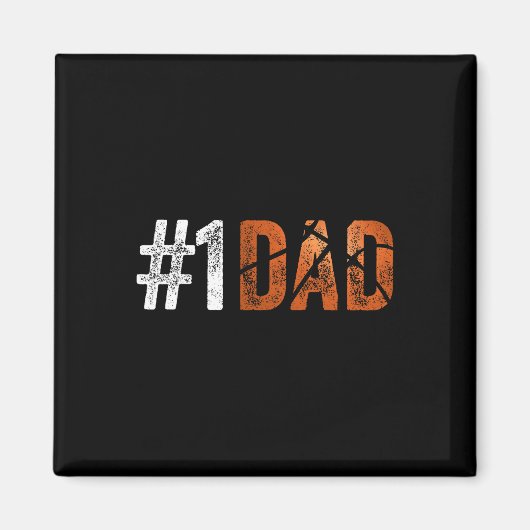 Number One Bysketbyll Dad From Son For Fathers Day マグネット (正面)