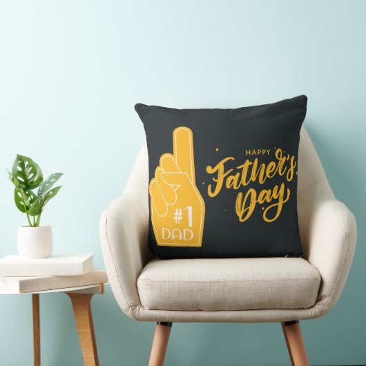 Number One Dad Foam Finger Typography クッション (椅子)