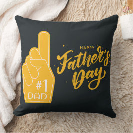 Number One Dad Foam Finger Typography クッション