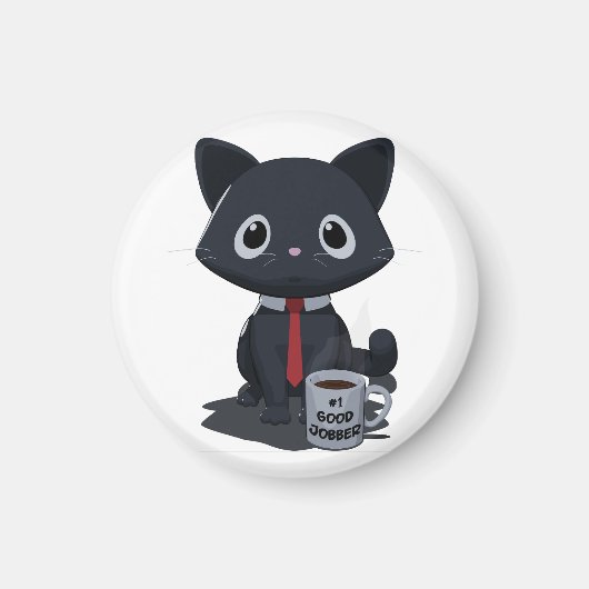 Number One Good Jobber Cat Magnet マグネット (正面)