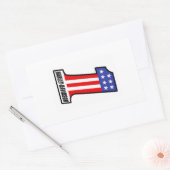 Number One Sticker, Red, White and Blue 長方形シール (封筒)