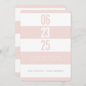 NUMBER STACKはっきりした赤面白ストライプい保存日付 セーブザデート (正面/裏面)