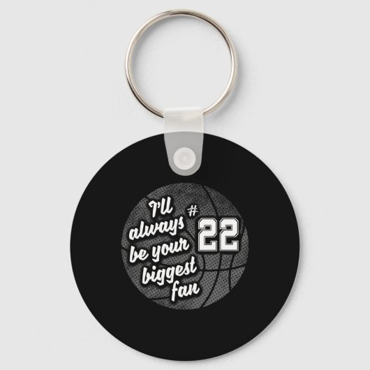 Number Twenty-two 22's Biggest Fan Bysketbyll Mom  キーホルダー (正面)