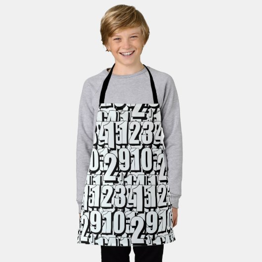 Numbers白黒子 エプロン (着用した状態)