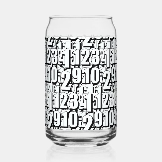 Numbers白黒 ガラス缶 (正面)