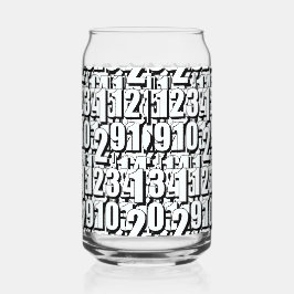 Numbers白黒 ガラス缶