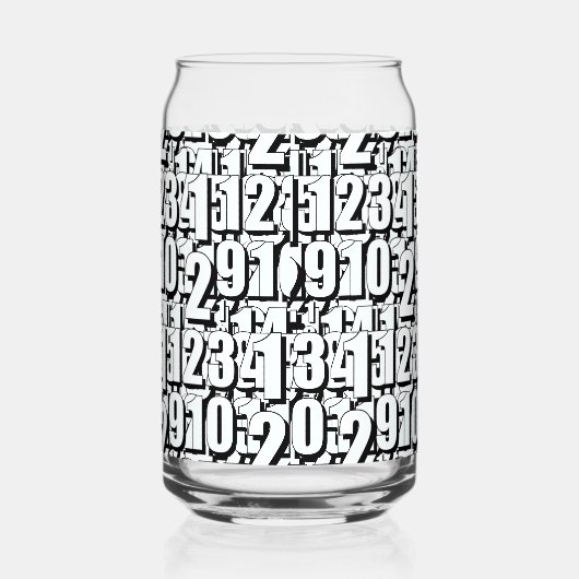 Numbers白黒 ガラス缶 (左)