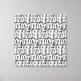 Numbers白黒 キャンバスプリント