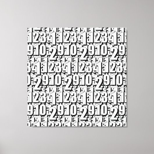 Numbers白黒 キャンバスプリント (正面)