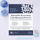 Numbers モダン Logo II Accountant チラシ (シングル)