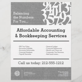 Numbers モダン Logo Linen Accountant チラシ