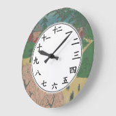 Numbers 日本のClockピンク桜ツリー花 ラージ壁時計 (傾斜)