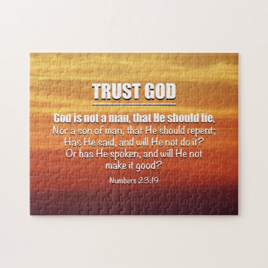 Numbers 23:19 TRUST GOD CHRISTIAN ジグソーパズル (横)