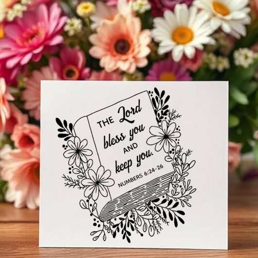 Numbers 6:24主よ賛美よのフローラ ラバースタンプ