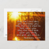 NUMBERS 6:24聖書の聖句 – 主よ賛美り ポストカード (正面/裏面)
