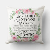 Numbers 6:24-26主よ賛美り聖書のバラ クッション (正面)