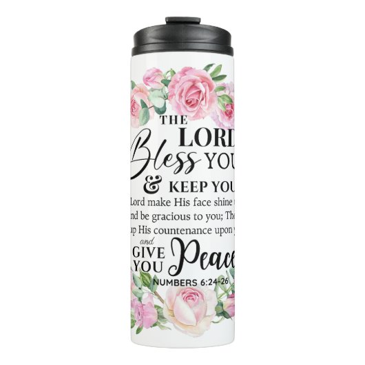 Numbers 6:24-26主よ賛美り聖書のバラ タンブラー (正面)
