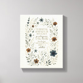 Numbers 6:24–26 Priestly Blessing Vintage Floral キャンバスプリント