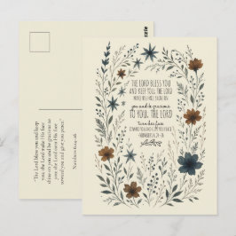 Numbers 6:24–26 Priestly Blessing Vintage Floral ポストカード