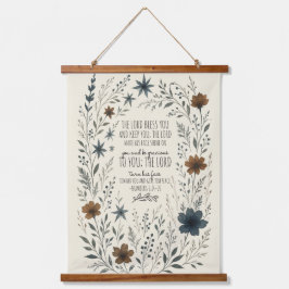 Numbers 6:24–26 Priestly Blessing Vintage Floral 吊り下げ型タペストリー