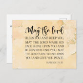 Numbers 6:24-26 The Lord 賛美 You Bible Verse ポストカード (正面/裏面)