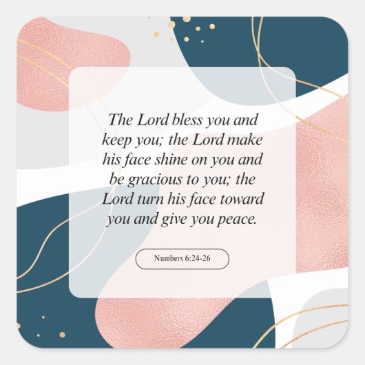 Numbers 6:24-26 The Lord bless you and keep you スクエアシール (正面)