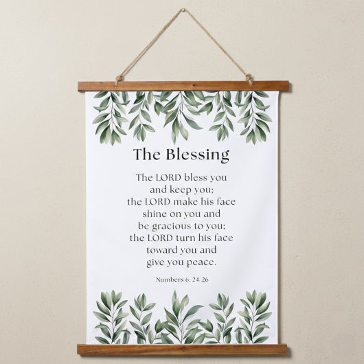 Numbers 6:24-26 The Lord Bless You and Keep You 吊り下げ型タペストリー
