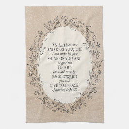 Numbers 6:24–26 The Lord Bless You Neutral Vintage キッチンタオル