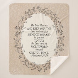Numbers 6:24–26 The Lord Bless You Neutral Vintage シェルパブランケット