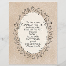 Numbers 6:24–26 The Lord Bless You Neutral Vintage チラシ