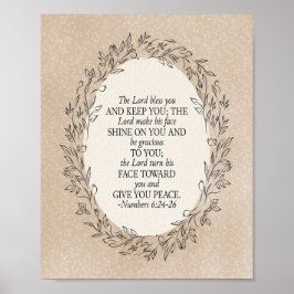 Numbers 6:24–26 The Lord Bless You Neutral Vintage ポスター