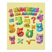 Numbers All Around Maths Poster for Kids UK  ポスター (正面)
