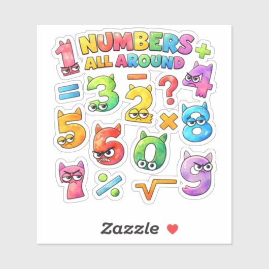 Numbers All Around Maths Sticker for Kids UK シール (シート)