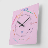NUMBERS CODE MORSE CLOCK BY MASANSER PIXELAT スクエア壁時計 (傾斜)