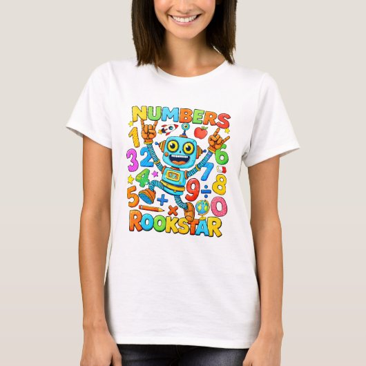 Numbers Rockstar Cute Maths T Shirt for Kids Tシャツ (正面)