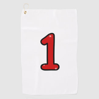 Numeral 1, one, 1 year, number 1, number one, 1 ye ゴルフタオル