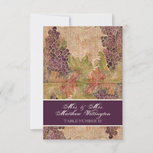 Número de asiento en la boda en la viña de uvas añ 招待状 (正面)