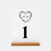 Numéro de table acrylique mariage coeur floral アクリルサイン (正面)