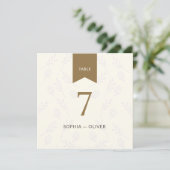 Número mesa boda ramas de olivo dorado (スタンド正面)